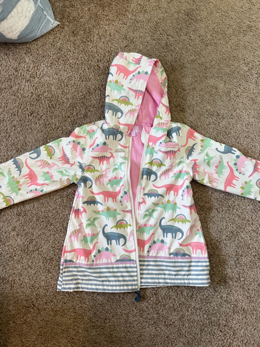 Stephen Joseph Kids Hooded Jacket - Pink with Pastel Print